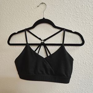 Til You Collapse Black Strappy Back Sports Bra